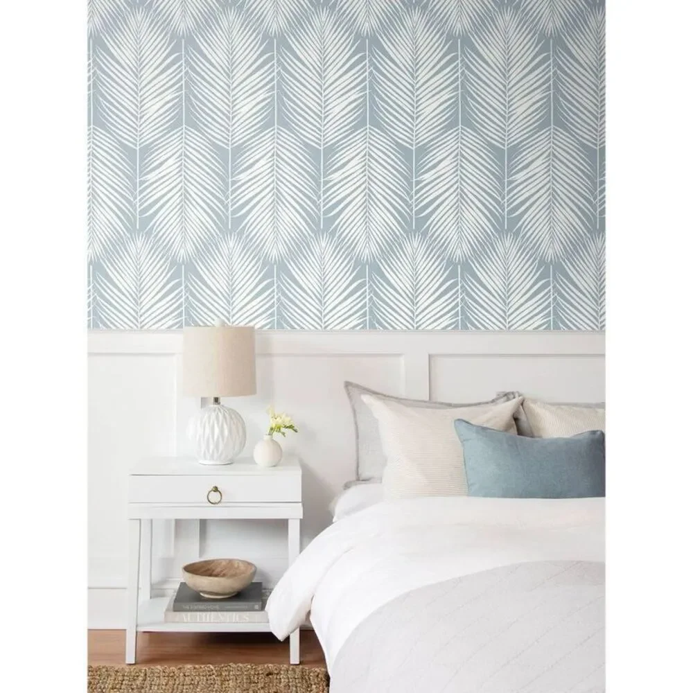 Palm Silhouette Peel & Stick Wallpaper Light Blue - 30.75 Sq Ft
